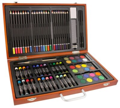 this is an image of a deluxe drawing kit for kids. 