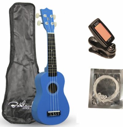 This is an image of Dark Blue ukulele with bag
