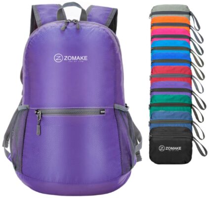 This is an image of Backpack waterproof in purple color