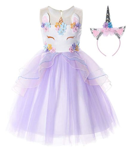 this is an image of a Unicorn costume for girls. 