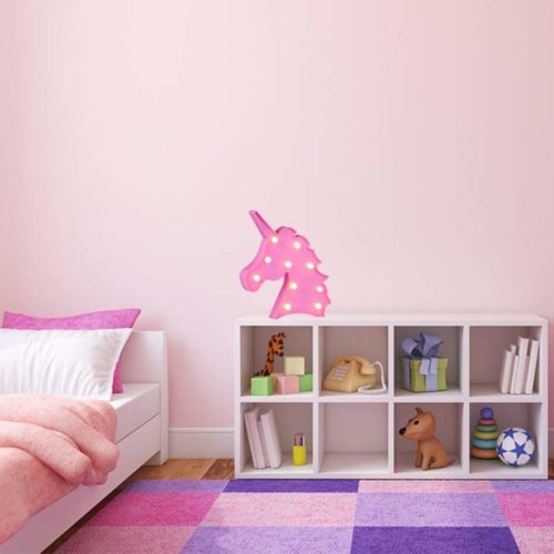 Unicorn Lamp in a pink girls bedroom