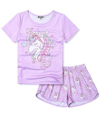 this is an image of a Unicorn pajama set for girls.