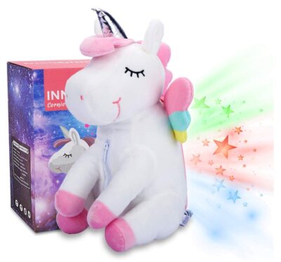 this is an image of a Unicorn projector night light for kids. 