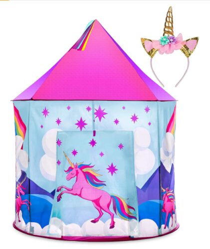 this is an image of a Unicorn Tent with Unicorn Headband for girls. 