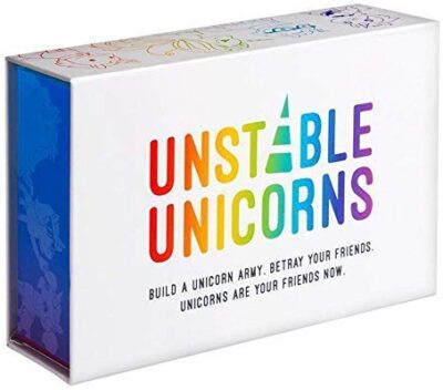 This is an image of kids strategy board game named unstable unicorns