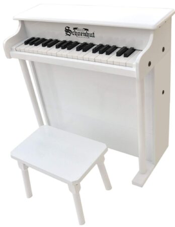 This is an image of White 37 Key Spinet toddler piano