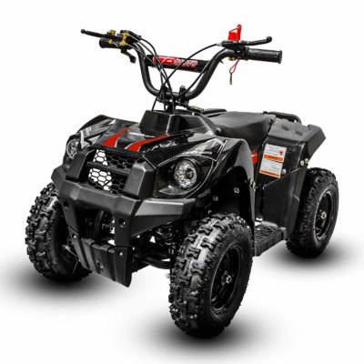 This is an image of a red 4 wheeler quads for kids by V-Fire. 