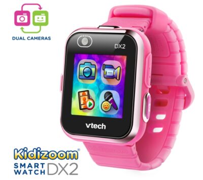 this is an image of a pink smartwatch for kids. 