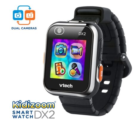 This is an image of a black kid's smartwatch. 