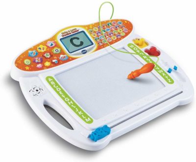This is an image of a magnetic drawing board for kids by VTECH. 