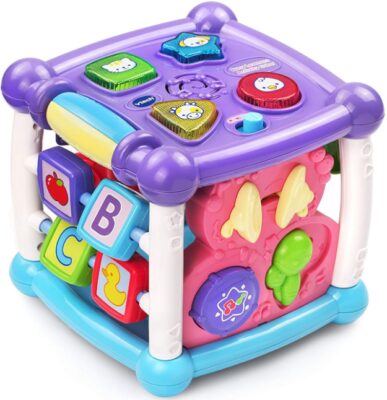 This is an image of Activity cube in purple color by Vtech