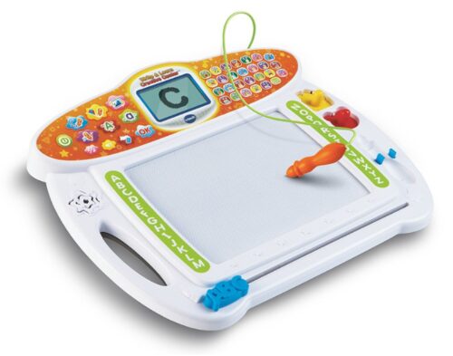 this is an image of a magnetic drawing board for kids. 