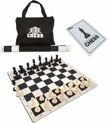 This is an image of a kid's roll up vinyl chess set. 