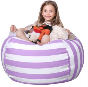 WEKAPO Stuffed Animal Storage Bean Bag Chair Cover for Kids