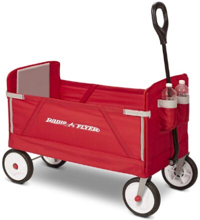 This is an image of Radio flyer folding wagon for kids in red color