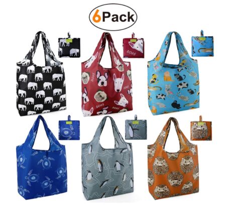 This is an image of a 6 pack animal print bags. 