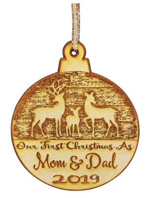 this is an image of a mom and dad ornament.