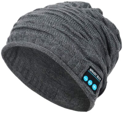 This is an image of teen's wireless bluetooth beanie in gray colors