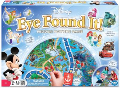 This is an image of an Eye Found It board game for kids in World of Disney edition. 