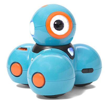 this is an image of a blue dash robot for kids ages 6 and up. 