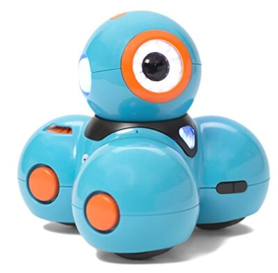 this is an image of a blue dash robot for kids ages 6 and up.