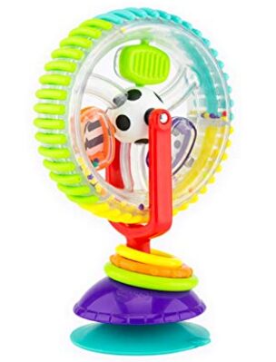 This is an image of colorful wheel with alot of activities for babies