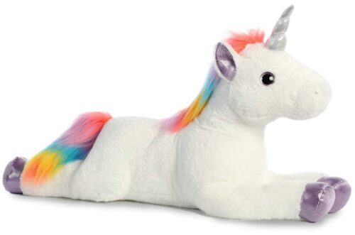 This is an image of Super flopse plush rainbow unicorn for kids