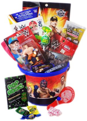 This is an image of kid's wrestling toy basket prefilled