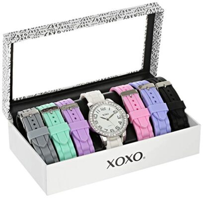 This is an image of Xoxo watch with multiple band had alot of colors 