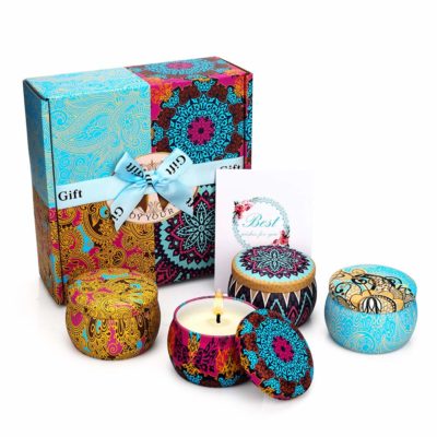 This is an image of a scented candle set by Yinuo Mirror. 