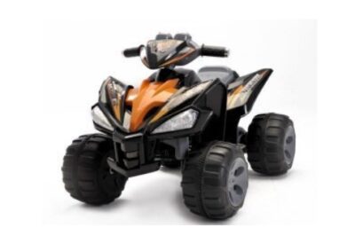 This is an image of a black quad atv by ZH for kids. 