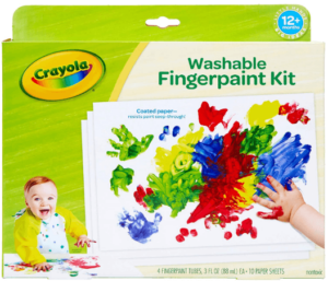This is an image of 1 year olds art and craft CRAYOLA 81-1452 My First Finger Toddlers, Painting Paper Included, Gift