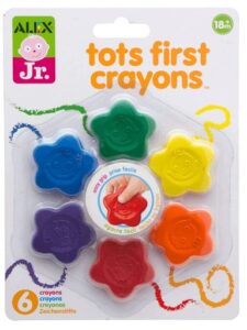 This is an image of 1 year olds art and craft Alex Toys Tots First Crayons (Assortment, 6 Pieces)