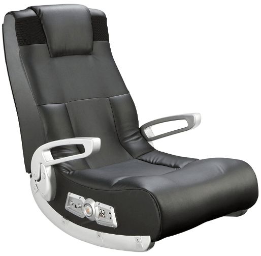 Ace Bayou X Rocker II SE 2.1 Black Leather Floor Video Gaming Chair for Adult, Teen, and Kid Gamers with Armrest and Headrest - High Tech Audio and Wireless Capacity - Ergonomic Back Support