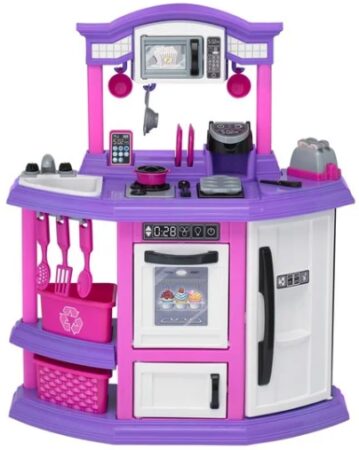 This is an image of american plastic kitchen in purple color 