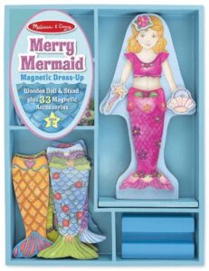 Melissa & Doug Merry Mermaid Wooden Dress-Up Doll and Stand - 35 Magnetic Accessories