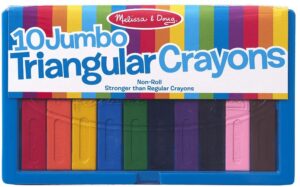 This is an image of arts and crafts of kids 3 year olds, Melissa & Doug Jumbo Triangular Crayons