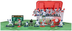 This is an image of kids Kaskey Kids Baseball Guys - Red/Blue Inspires Kids Imaginations with Endless Hours of Creative, Open-Ended Play – Includes 2 Teams & accessories – 27 pieces in every set!