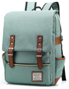 this is an image of a green laptop backpack