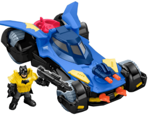 This is an image of toddlers batman car with batman 