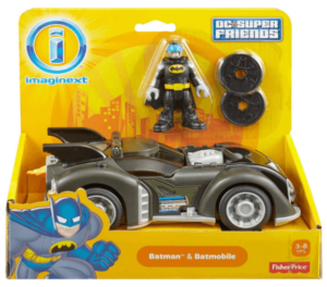 This is an image of toddlers Fisher-Price Imaginext DC Super Friends, Batman & Batmobile