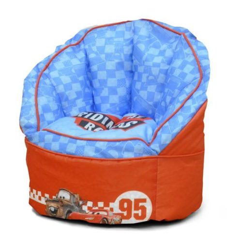 this is an image of a Disney cars bean bag chair for kids. 