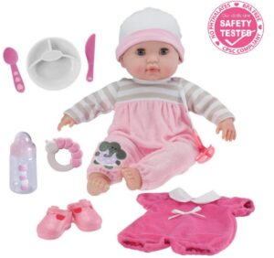 this is an image of baby's potty training doll berenguer in pink color