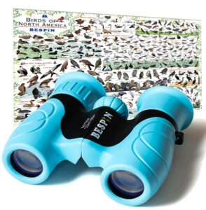 this is an image of kid's binoculars bespin in light bleu color