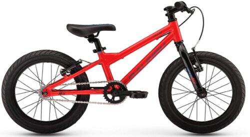This is an image of raleigh red 16 inch boys bike
