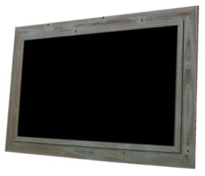 this is an image of a rough sawn frame chalkboard. 