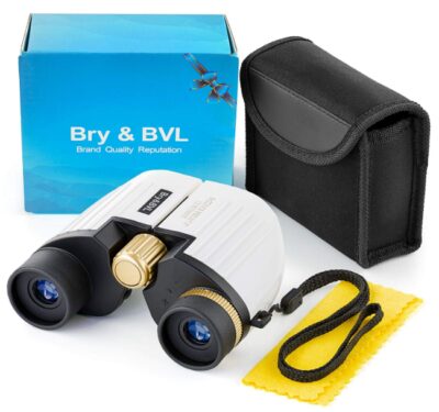 this is an image of kid's binoculars shockproof in white and black colors