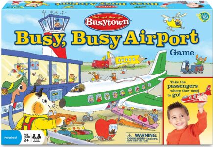 This is an image of Busy airport colorful board game for kids
