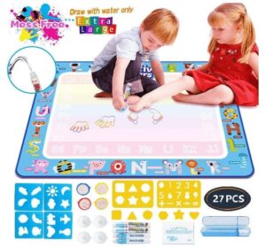 Aqua Magic Mat, Kids Painting Writing Doodle Board Toy Color Doodle Water Drawing Mat Educational Toys for Age 1 2 3 4 5 6 7 8 9 10 Year Old Girls Boys Age Toddler Birthday Xmas Gift (39.5"x 31.5")