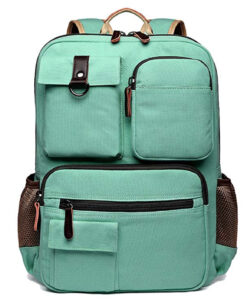 this is an image of a canvas backpack for college